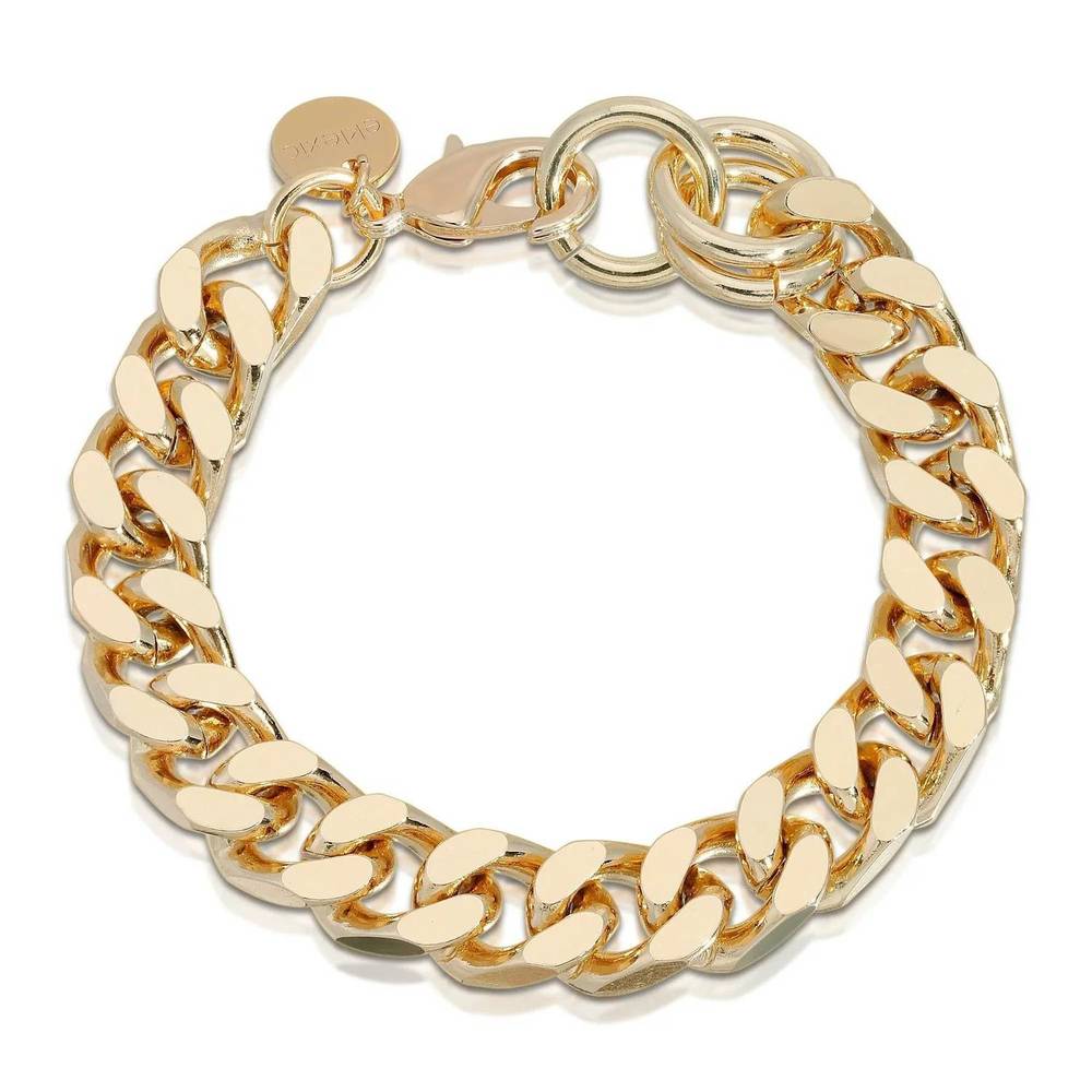 NEW EKLEXIC men's curb chain bracelet in gold